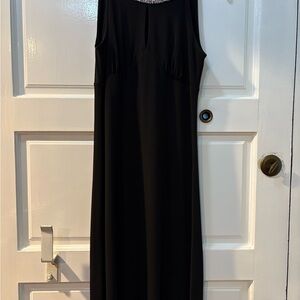 Alfani Black Maxi Dress with Embellished Neckline